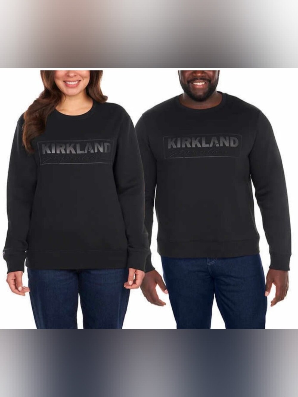 Unisex Kirkland Signature Black Crewneck Sweatshirt
